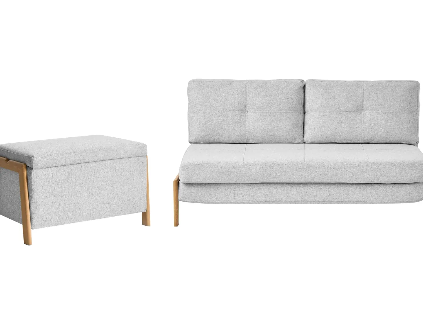 Sofasæt 3 personers EDLAND Lysegrå med bænk