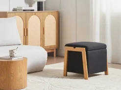 Sofasæt 3 personers EDLAND Sort med puf
