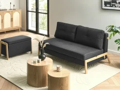 Sofasæt 3 personers EDLAND Sort med bænk