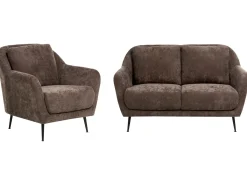Sofasæt 3 personers EIBY Chenille Mørkebrun