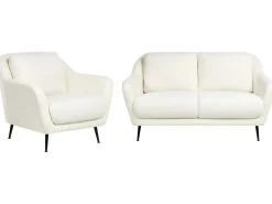 Sofasæt 3 personers EIBY Chenille Hvid