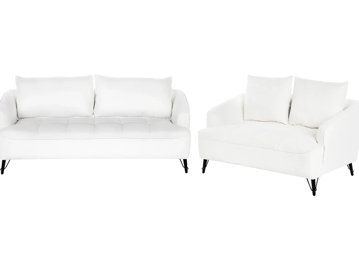 Sofasæt 5 personers HOBRO Boucle Hvid