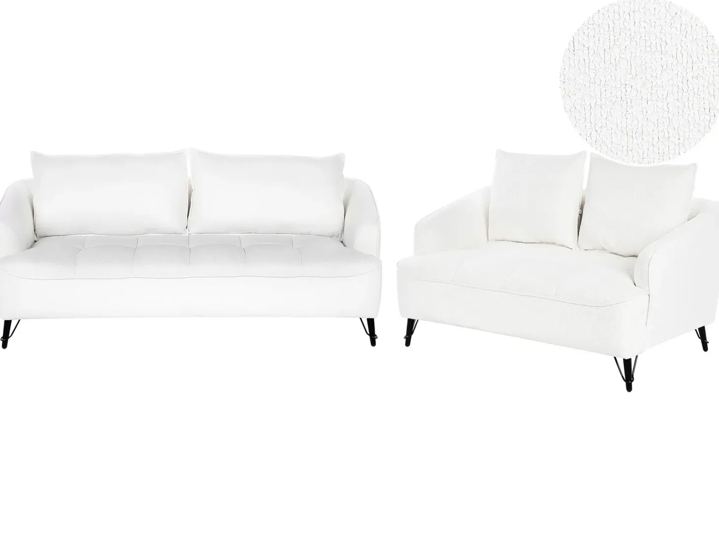 Sofasæt 5 personers HOBRO Boucle Hvid
