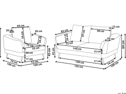 Sofasæt 3 personers KJAER Boucle Lys Beige