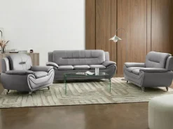 Sofasæt 6 personers LEIRA Kunstlæder Grå