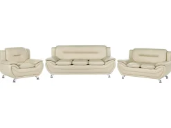 Sofasæt 6 personers LEIRA Kunstlæder Beige