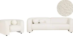 Sofasæt 4 personers LEIREN Boucle Hvid