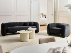 Sofasæt 4 personers LEIREN Chenille Sort