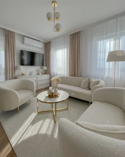 Sofasæt 6 personers LOEN Boucle Hvid