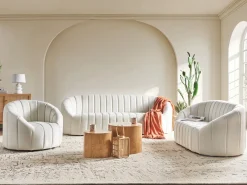 Sofasæt 6 personers MALUNG Velour Cremehvid