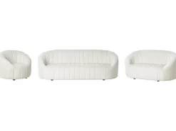 Sofasæt 6 personers MALUNG Velour Cremehvid