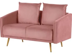 Sofasæt 5 personers MAURA Velour Lyserød
