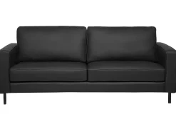 Sofasæt 4 personers SAVALEN Ægte læder Sort