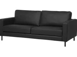 Sofasæt 4 personers SAVALEN Ægte læder Sort