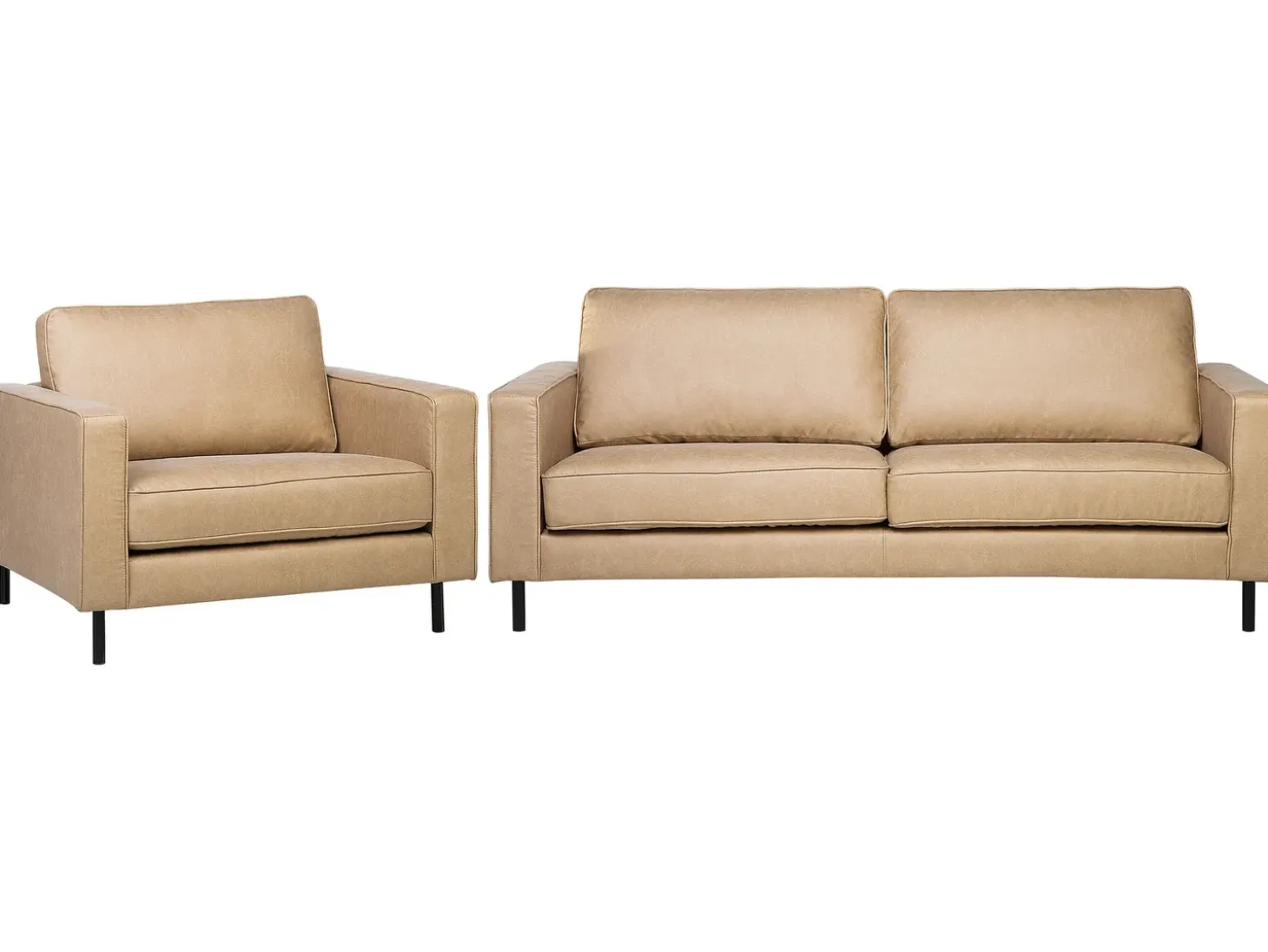 Sofasæt 4 personers SAVALEN Kunstlæder Beige