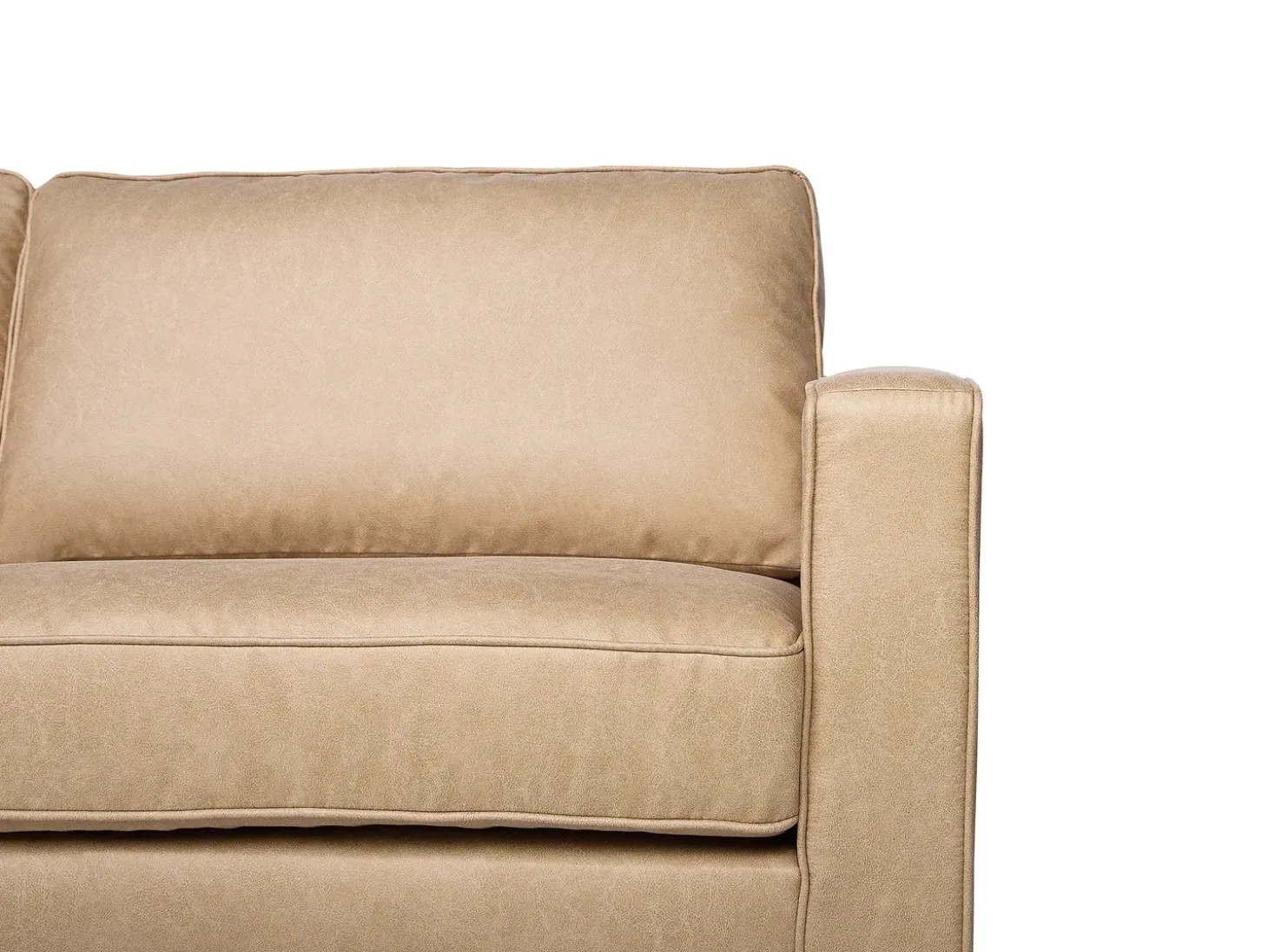 Sofasæt 4 personers SAVALEN Kunstlæder Beige