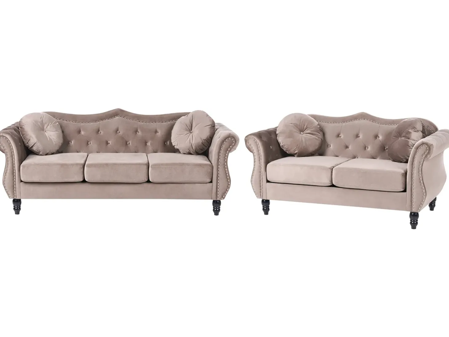 Sofasæt 5 personers SKIEN Velour Brungrå