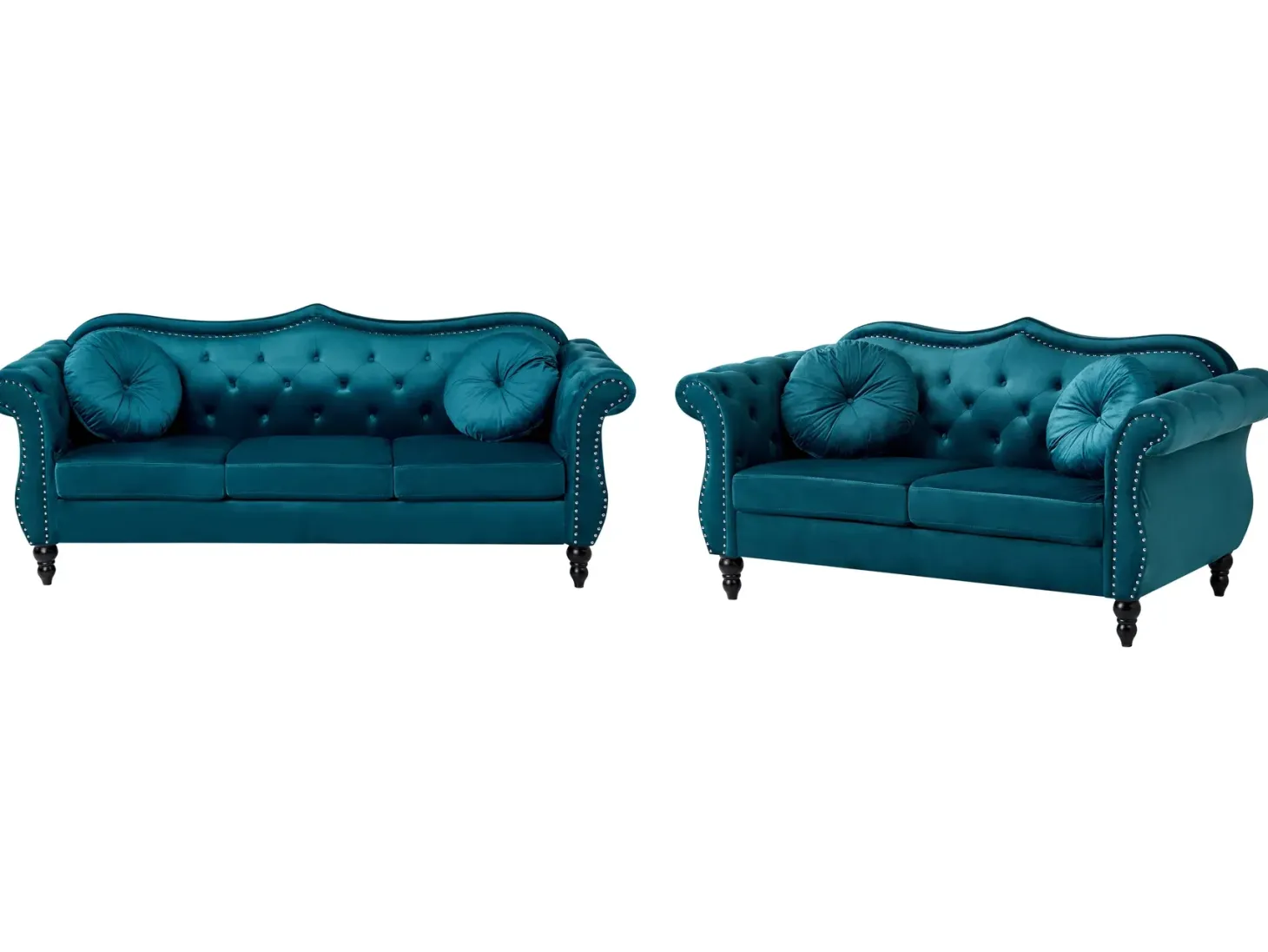 Sofasæt 5 personers SKIEN Velour Blågrøn
