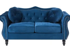 Sofasæt 5 personers SKIEN Velour Navy Blå