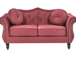 Sofasæt 5 personers SKIEN Velour Mørkerød