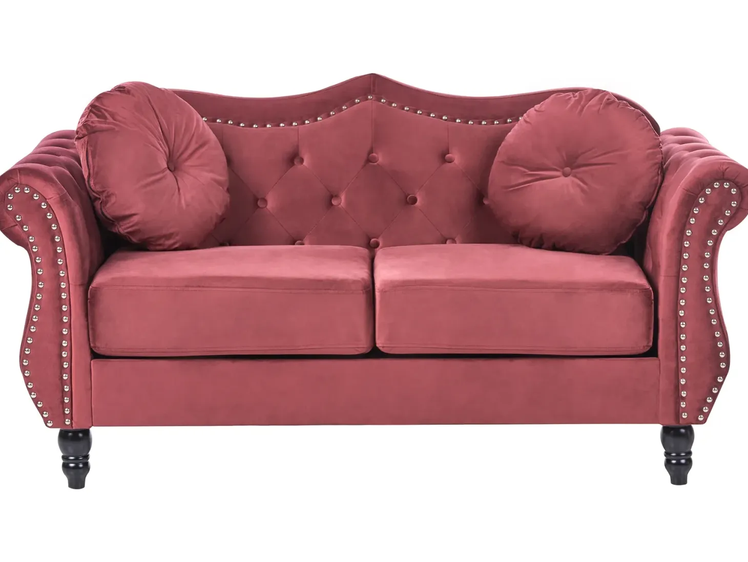 Sofasæt 5 personers SKIEN Velour Mørkerød