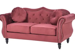 Sofasæt 5 personers SKIEN Velour Mørkerød