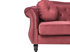 Sofasæt 5 personers SKIEN Velour Mørkerød
