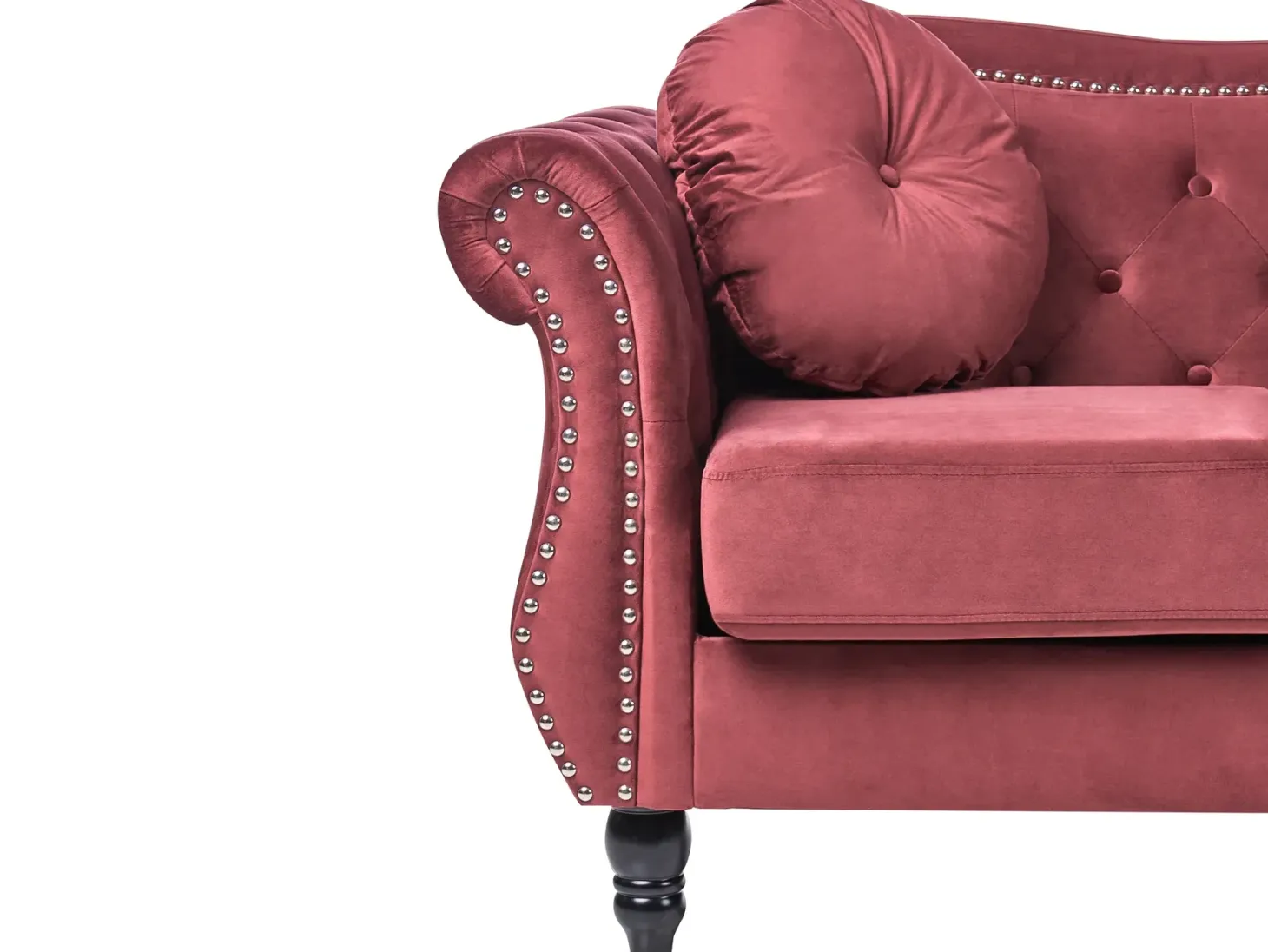 Sofasæt 5 personers SKIEN Velour Mørkerød