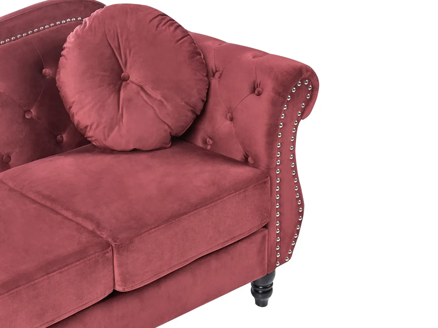 Sofasæt 5 personers SKIEN Velour Mørkerød