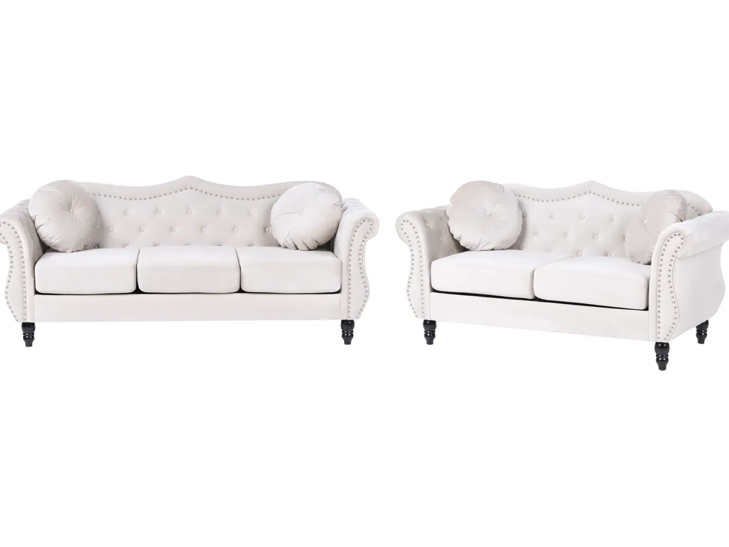 Sofasæt 5 personers SKIEN Velour Lys Beige