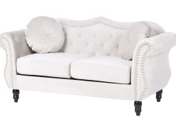 Sofasæt 5 personers SKIEN Velour Lys Beige