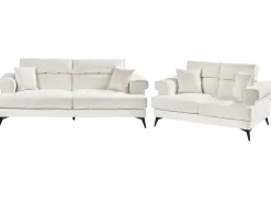 Sofasæt 5 personers SKIVE Boucle Hvid