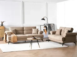 Sofasæt 5 personers SKIVE Lysebrun