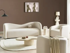 Sofasæt 5 personers VELTADA Velour Cremehvid