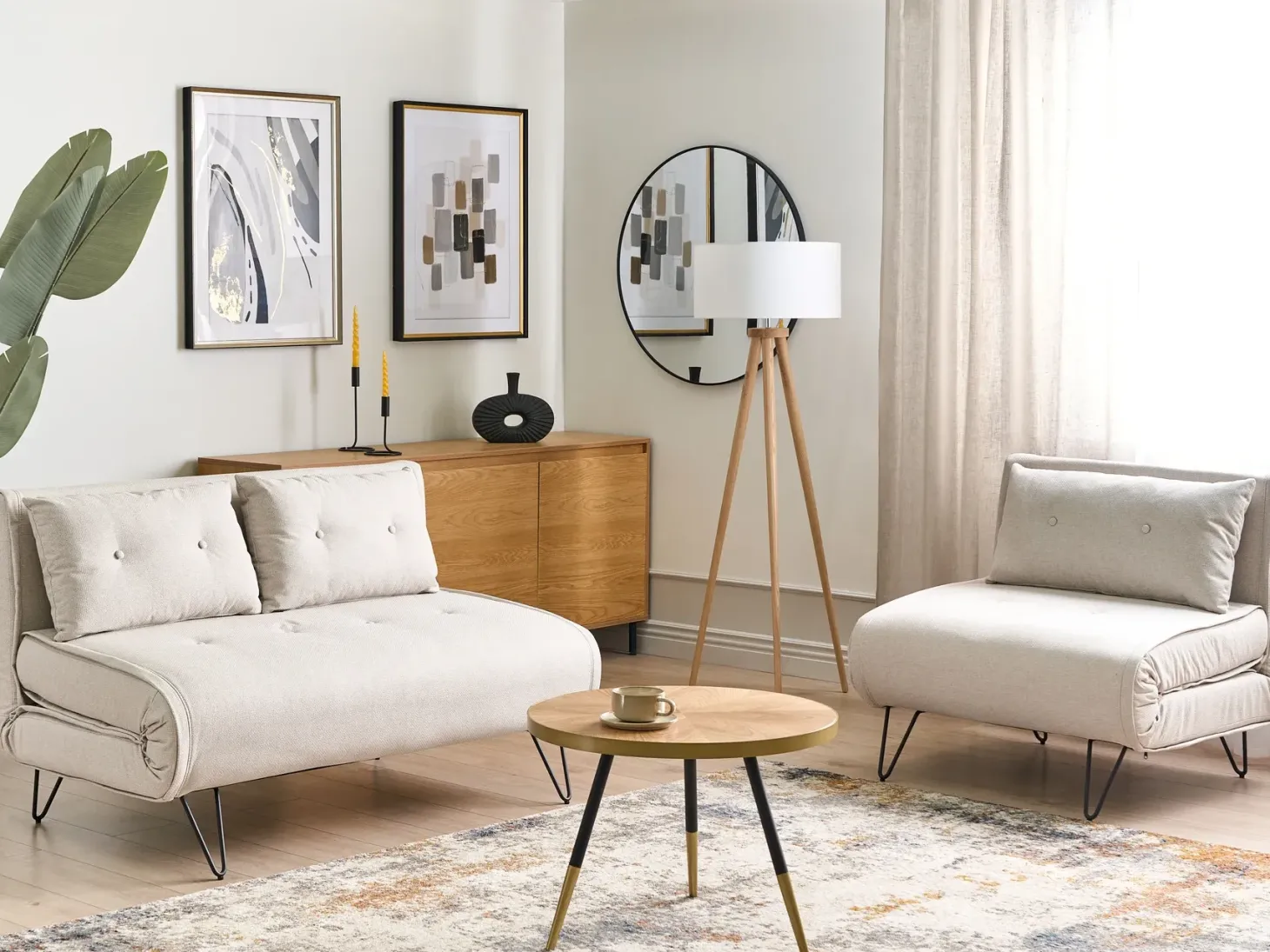 Sofasæt 3 personers VESTFOLD Lys Beige