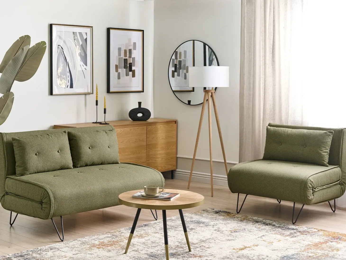 Sofasæt 3 personers VESTFOLD Olivengrøn