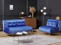 Sofasæt 3 personers VESTFOLD Velour Navy Blå