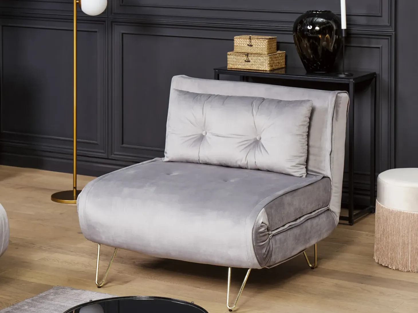 Sofasæt 3 personers VESTFOLD Velour Grå
