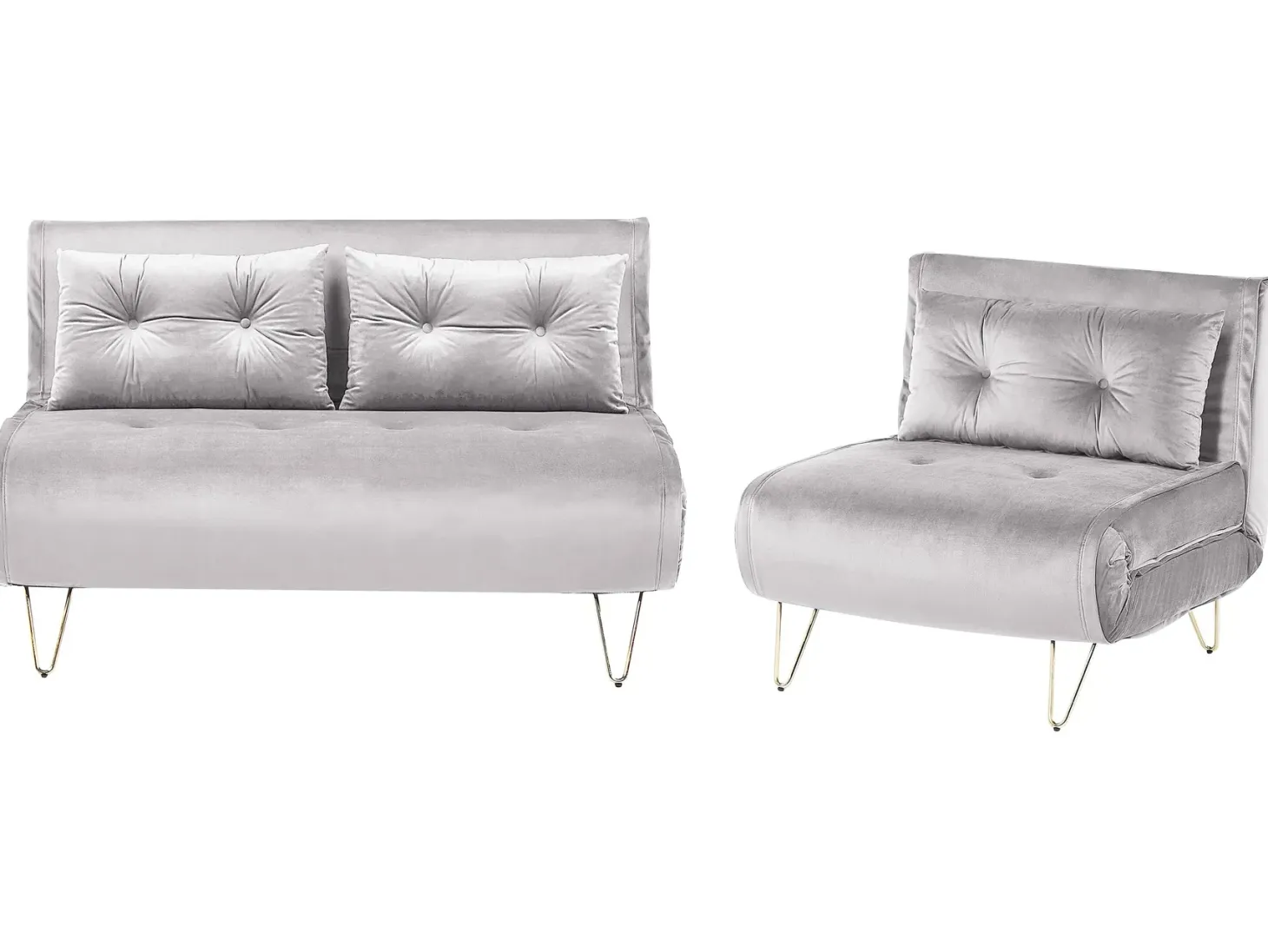 Sofasæt 3 personers VESTFOLD Velour Grå