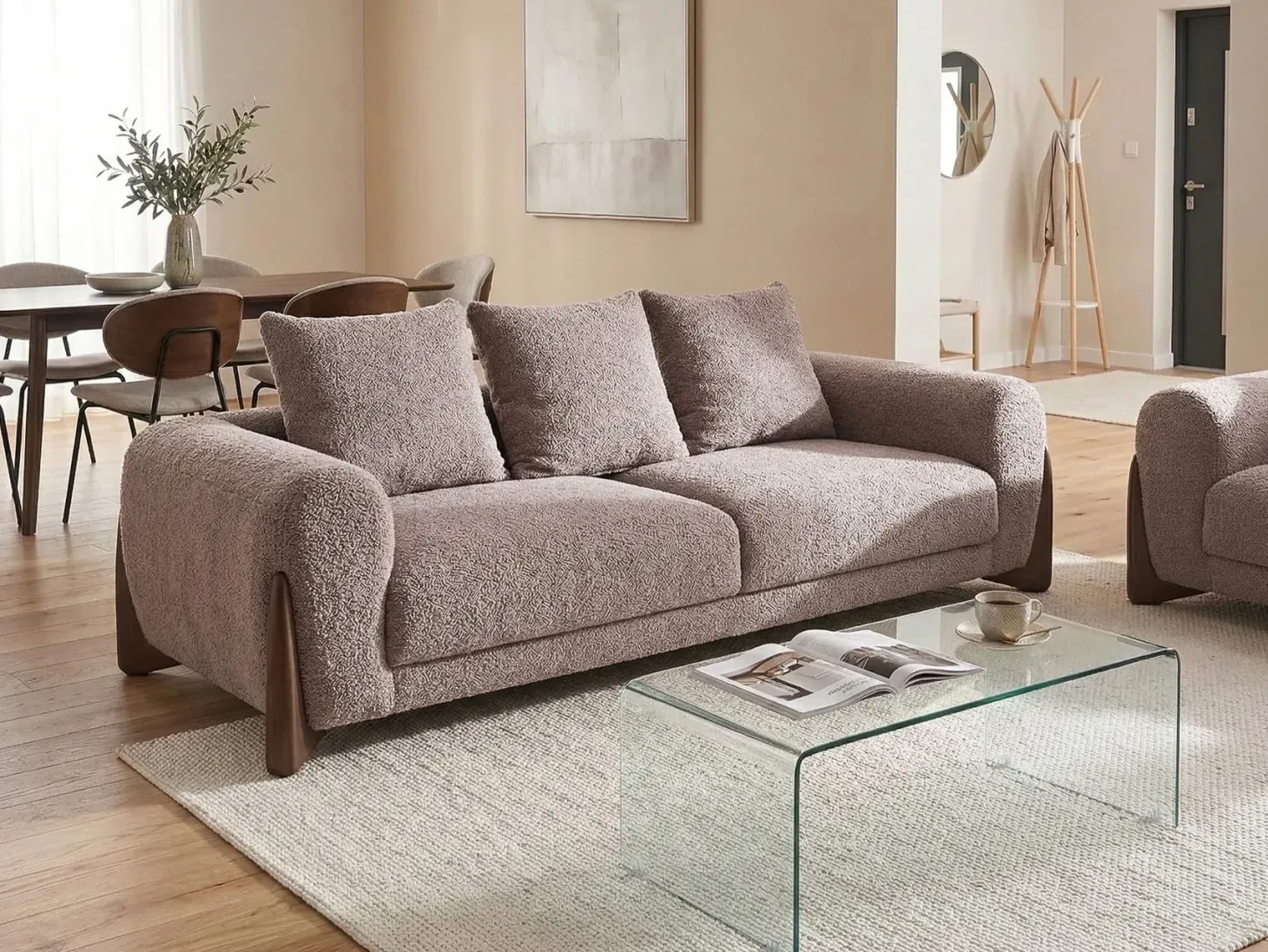 Sofasæt 6 personers VINLIDEN Boucle Brun