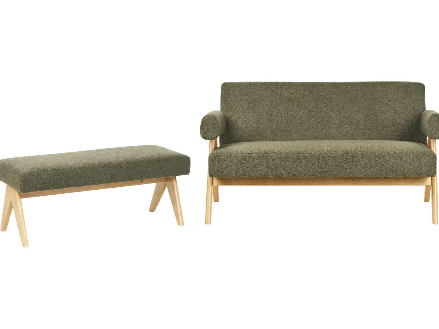 Sofasæt TAMRE Boucle Grøn/ Lysebrun