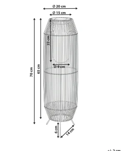 Solcelledrevet lanterne DONGWE 70 cm Sort