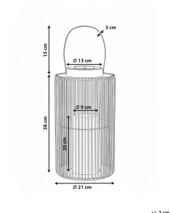 Solcelledrevet lanterne MACHILI 53 cm Sort