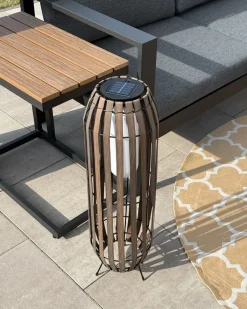 Solcelledrevet lanterne MUZIZI 69 cm Mørkebrun