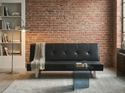 Sovesofa 3 personers DERBY Kunstlæder Sort