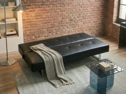 Sovesofa 3 personers DERBY Kunstlæder Sort