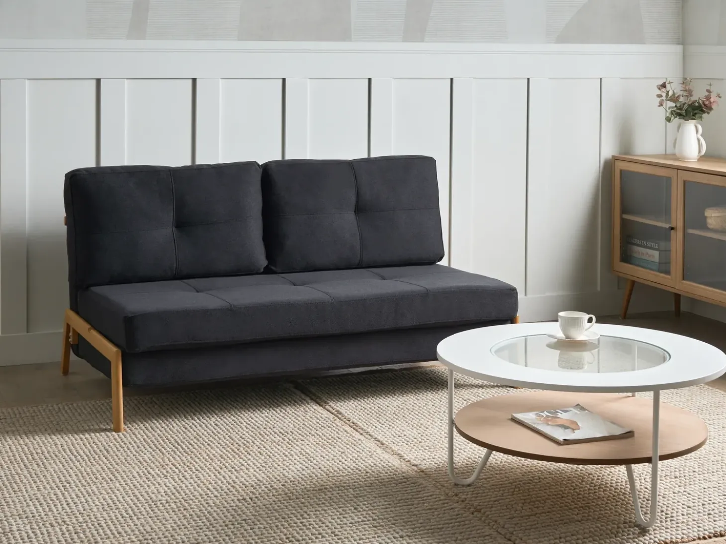 Sovesofa 2 personers EDLAND Sort
