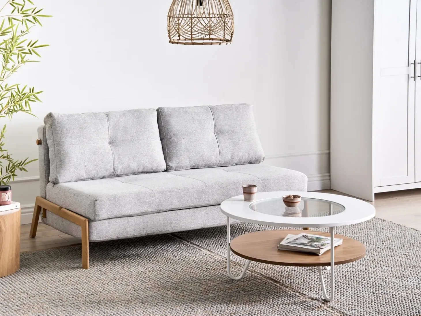 Sovesofa 2 personers EDLAND Lysegrå