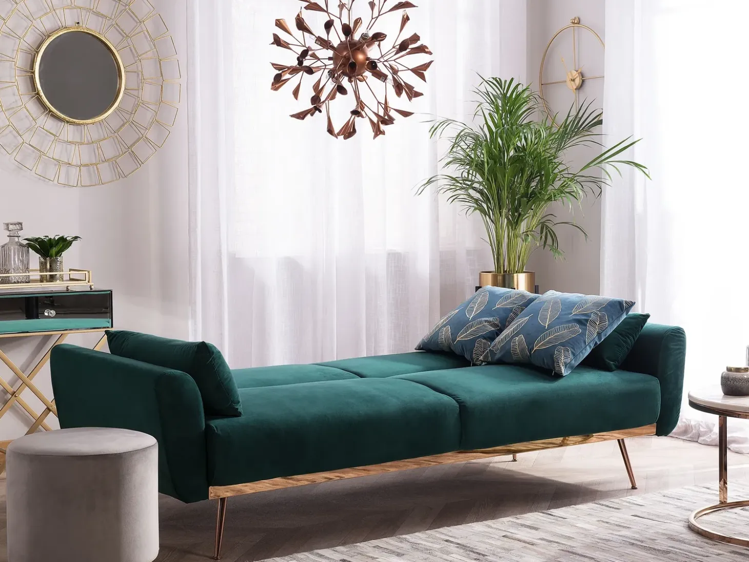 Sovesofa 3 personers EINA Velour Smaragdgrøn