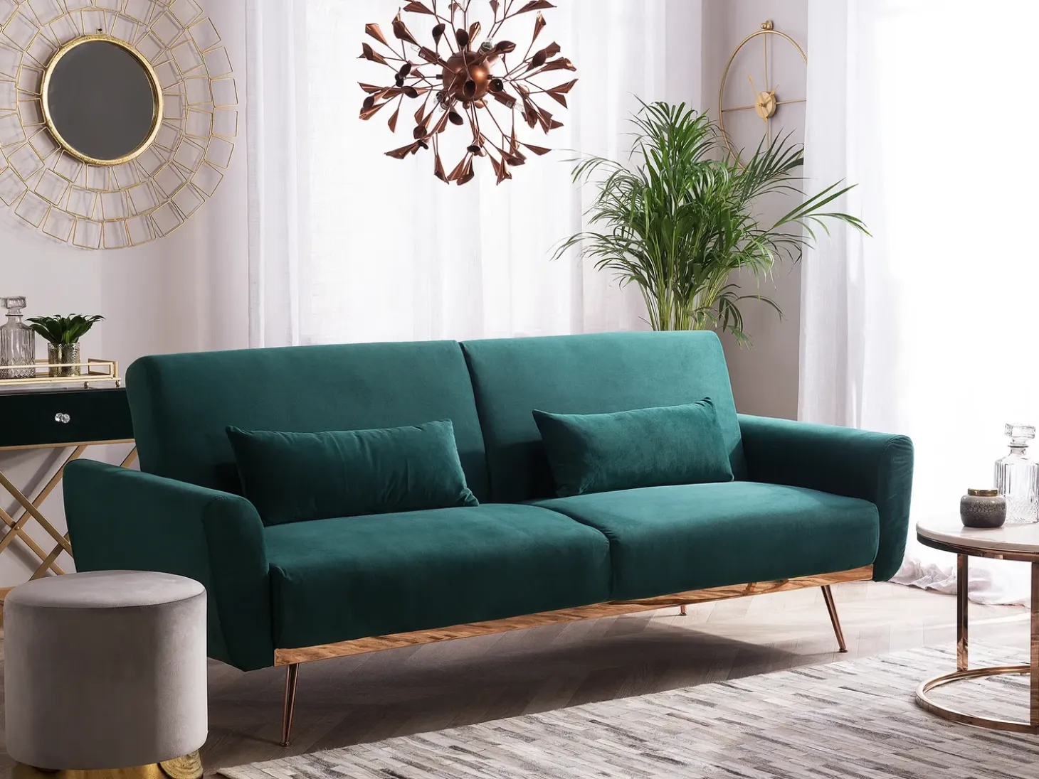 Sovesofa 3 personers EINA Velour Smaragdgrøn